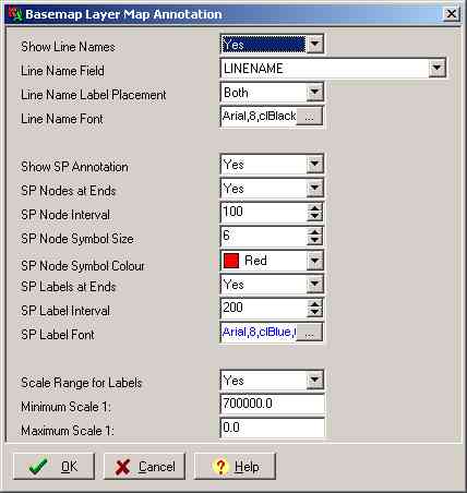 Seismap labelling options