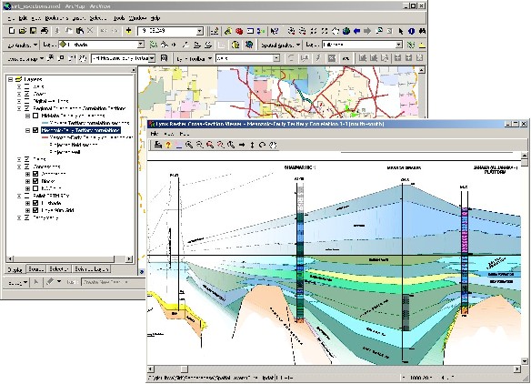 Seismap cross-section viewer example - click to enlarge